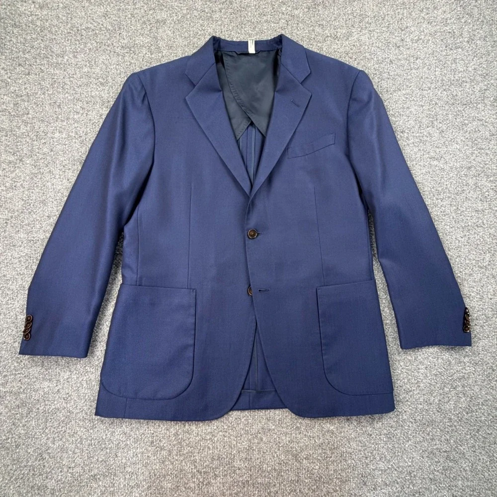Ermenegildo Zegna Trofeo 600 Luxury Wool Silk Blue‎ Suit Mens Sartorial Italy